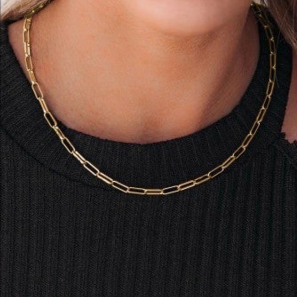 Bella B Boutique Jewelry - Gold tone wide link chain necklace